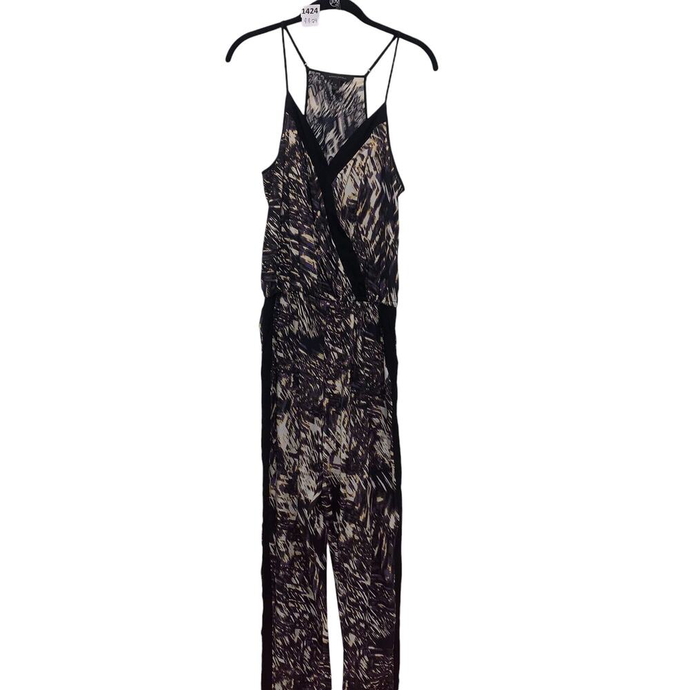 Banana Republic Romper, Pants Halter Back Cinched Waist, Size 6, Black Cream